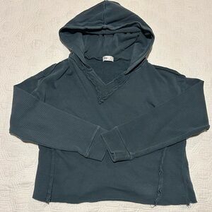 BKE Youth Girls Waffle Knit Cropped Hooded Shirt size Large (12)